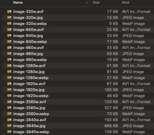 File Size Comparisons